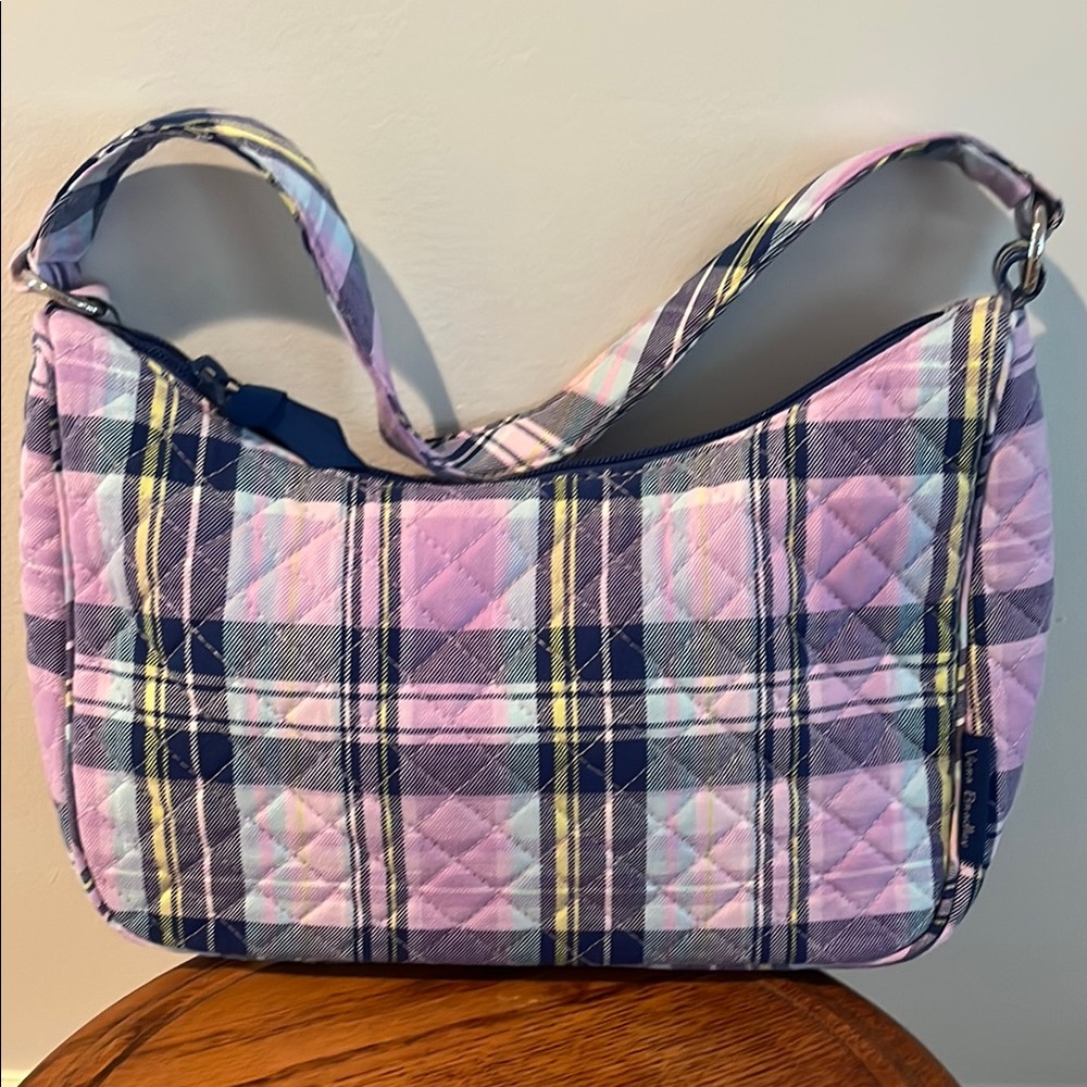 Amethyst Plaid Frannie Crescent Crossbody